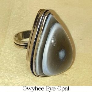 Bullseye Owyhee Opal Gemstone Dainty Handmade Ring